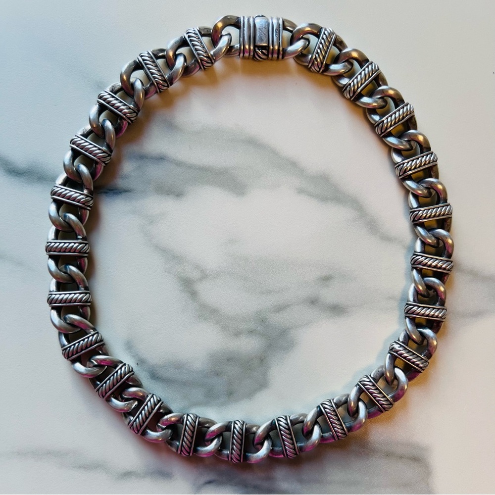 Showstopping David Yurman Rare Archival Collar Necklace .925 Sterling HEAVY